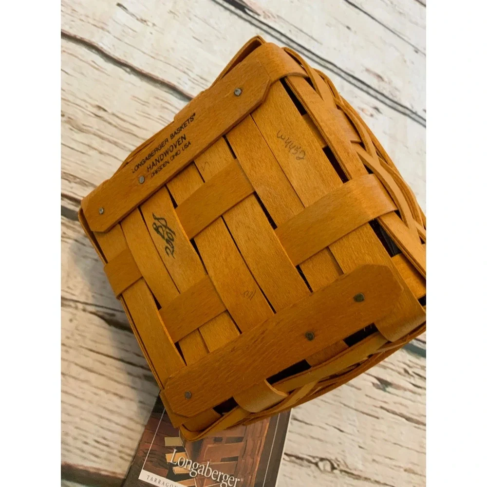 Longaberger 2001 Tarragon Booking Basket 11830 with Liner and Protector